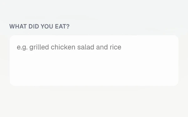 Manual meal entry