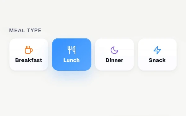 Quick meal type selection