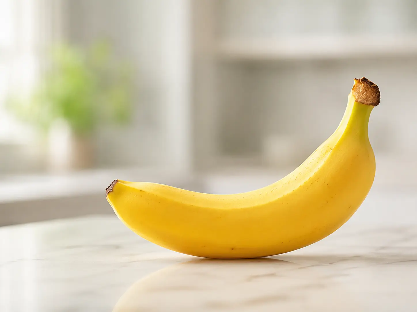 A ripe yellow banana