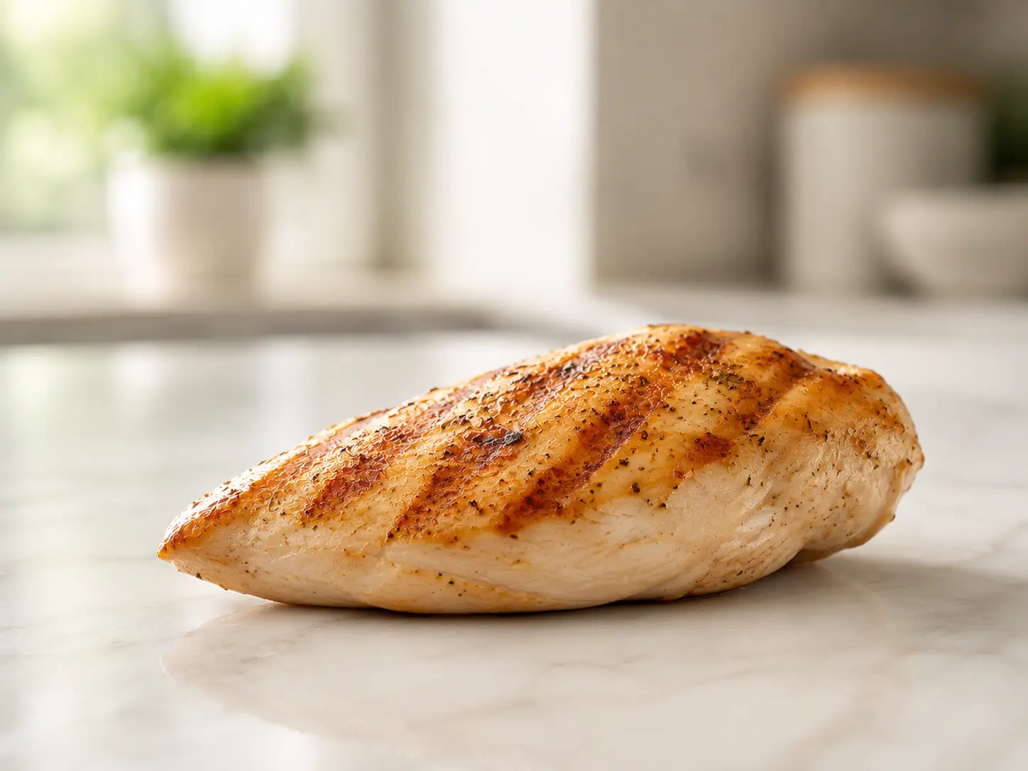 Sliced cooked skinless chicken breast