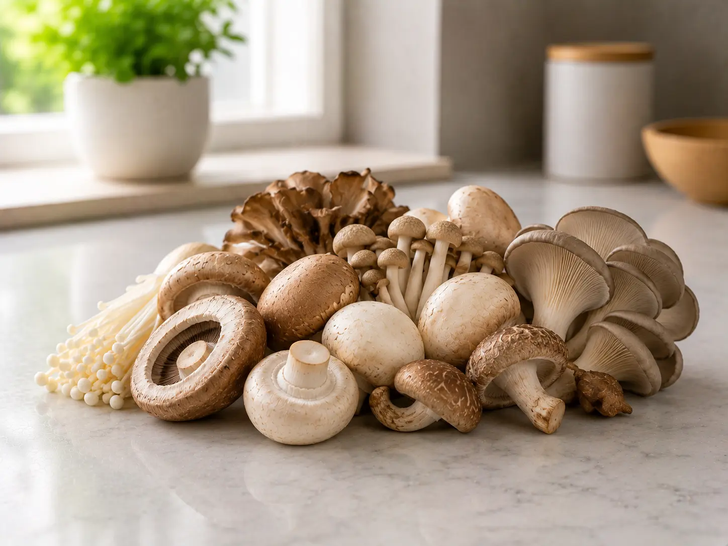 Fresh raw mushrooms