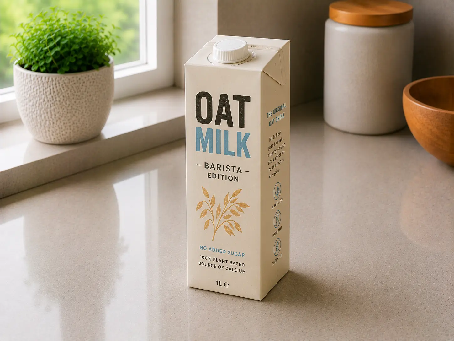A glass of oat milk