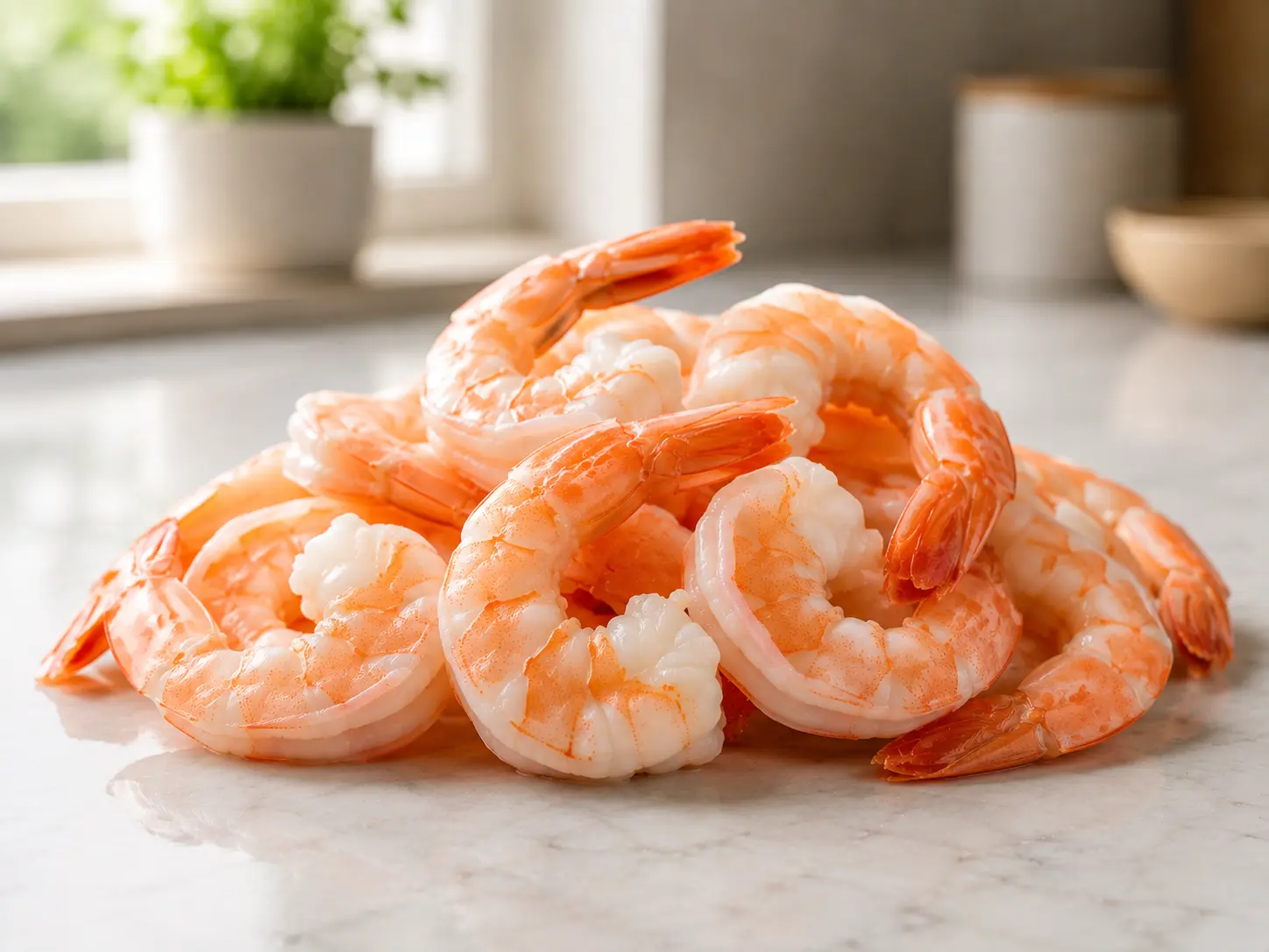 Fresh raw shrimp
