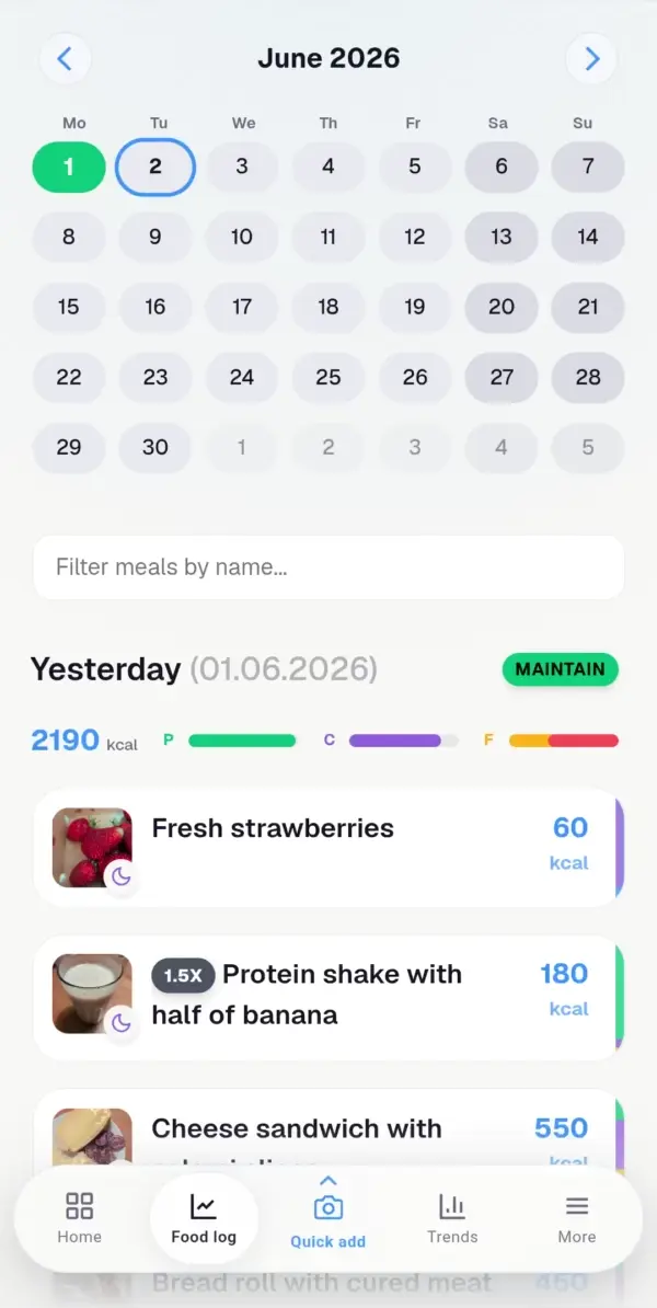 Quick menu